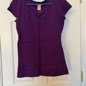one clothing Purple Scoop Neck Short Sleeve Tee